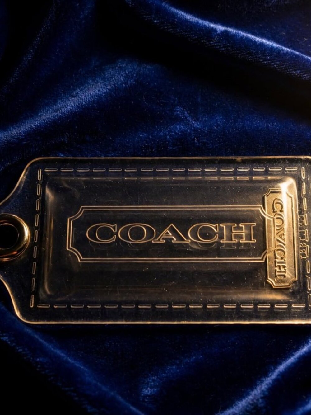 Authentic Vintage Coach Clear Jelly Lucite Hang Tag 3 Inch Bag Charm - Picture 6 of 7